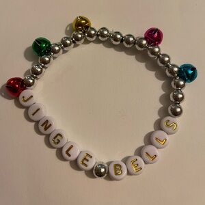 Jingle Bells Beaded Bracelet with Colorful Charms